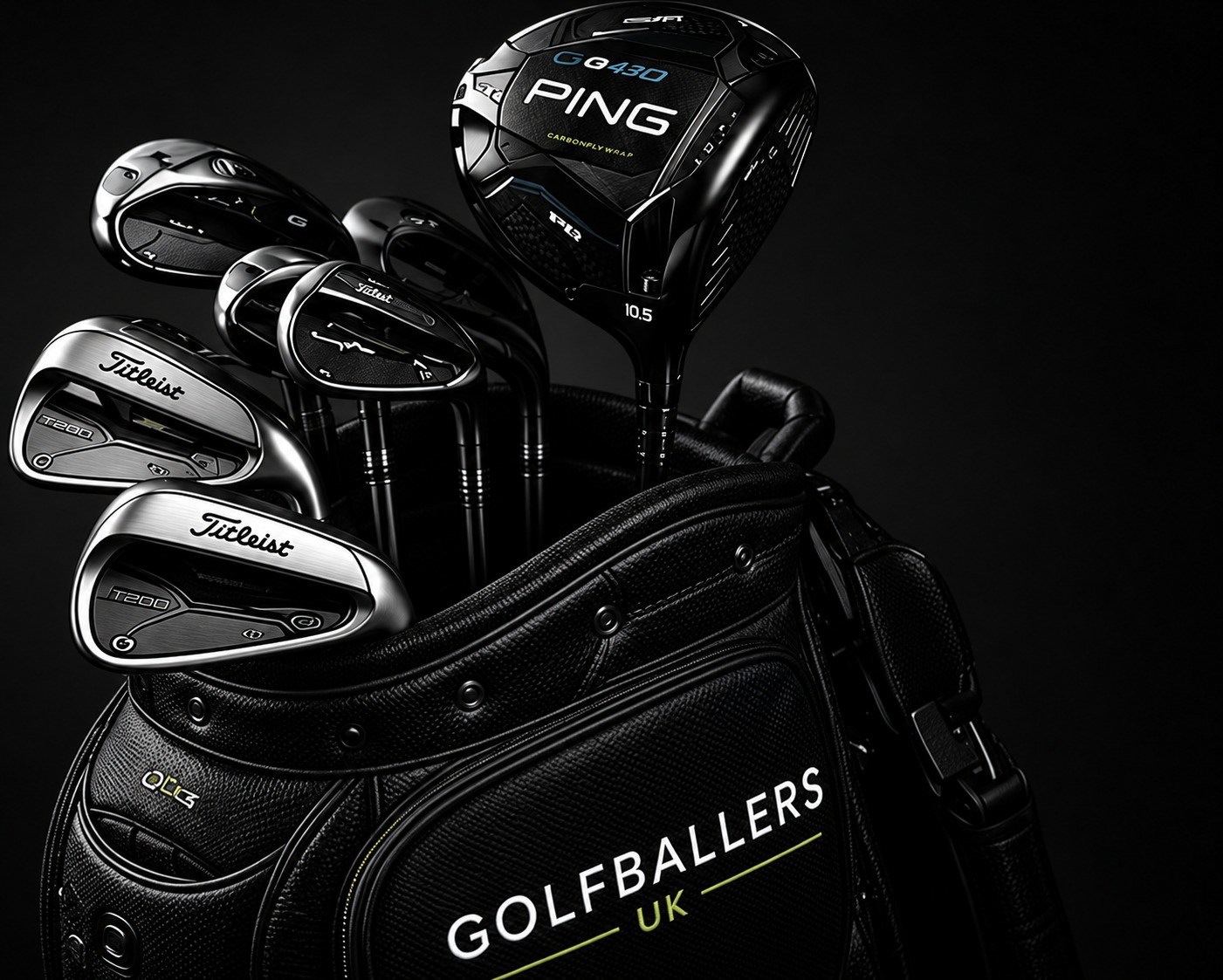 Tour bag with premium irons and driver