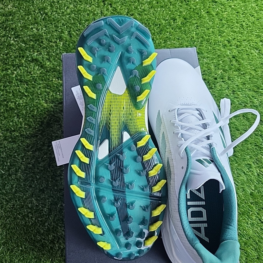 Adidas Adizero ZG Golf Shoes White/Green/Yellow UK 8.5 *BRAND NEW*