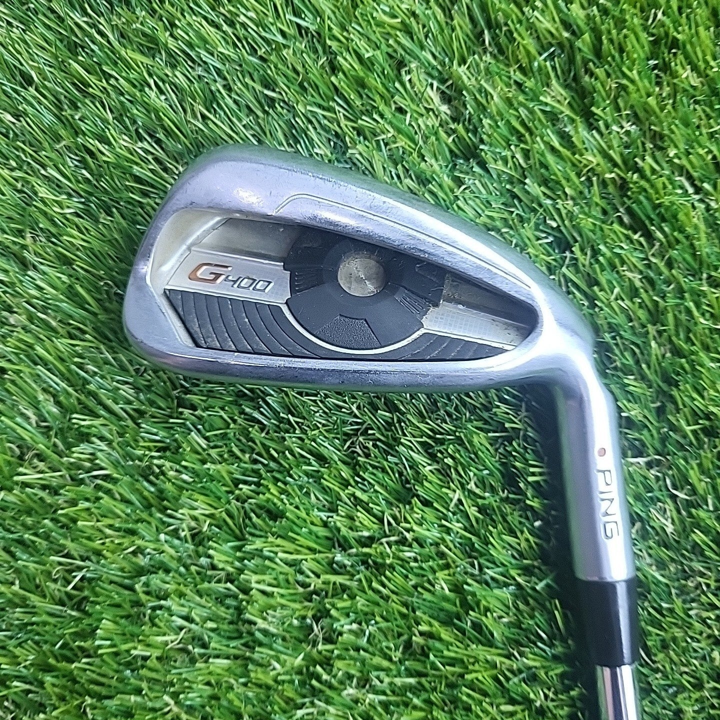 Ping G400 7 Iron Orange Dot 1/4 Inch Longer Modus 105 Regular Flex Midsize Grip