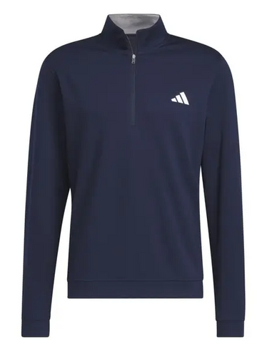adidas Mens Elevated 1/4 Zip Pullover Golf Top UK SMALL - Collegiate Navy IB6114