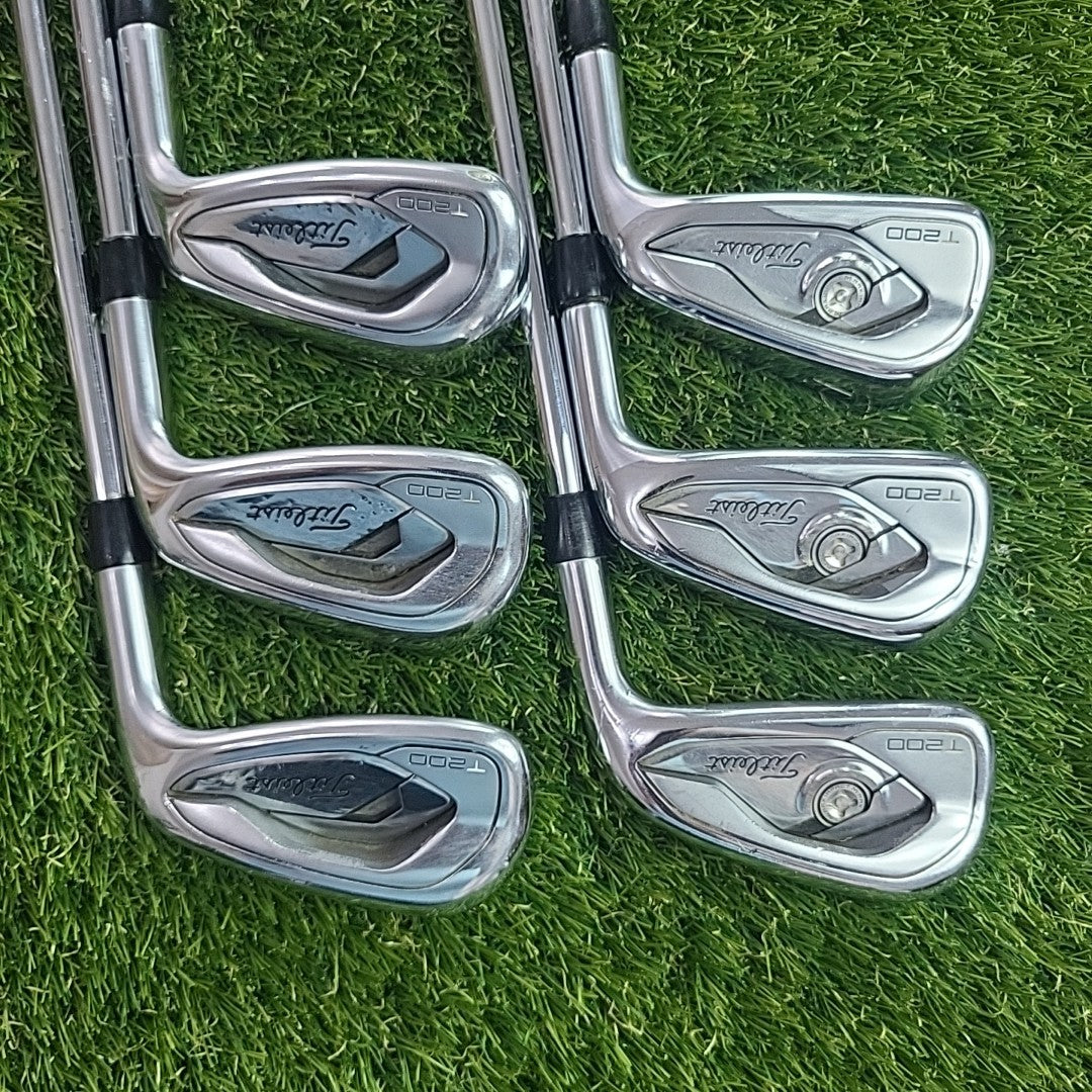 Titleist T200 Iron Set 5-PW AMT Black S300 Stiff Flex Shafts