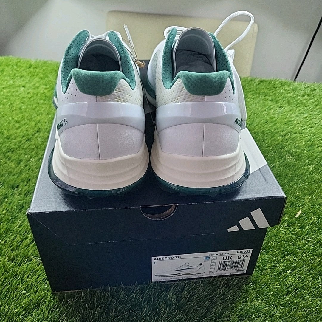 Adidas Adizero ZG Golf Shoes White/Green/Yellow UK 8 *BRAND NEW*