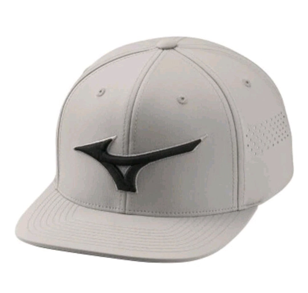 Mizuno Tour Flat Snapback Golf Cap Grey + FREE Mizuno Comp Glove