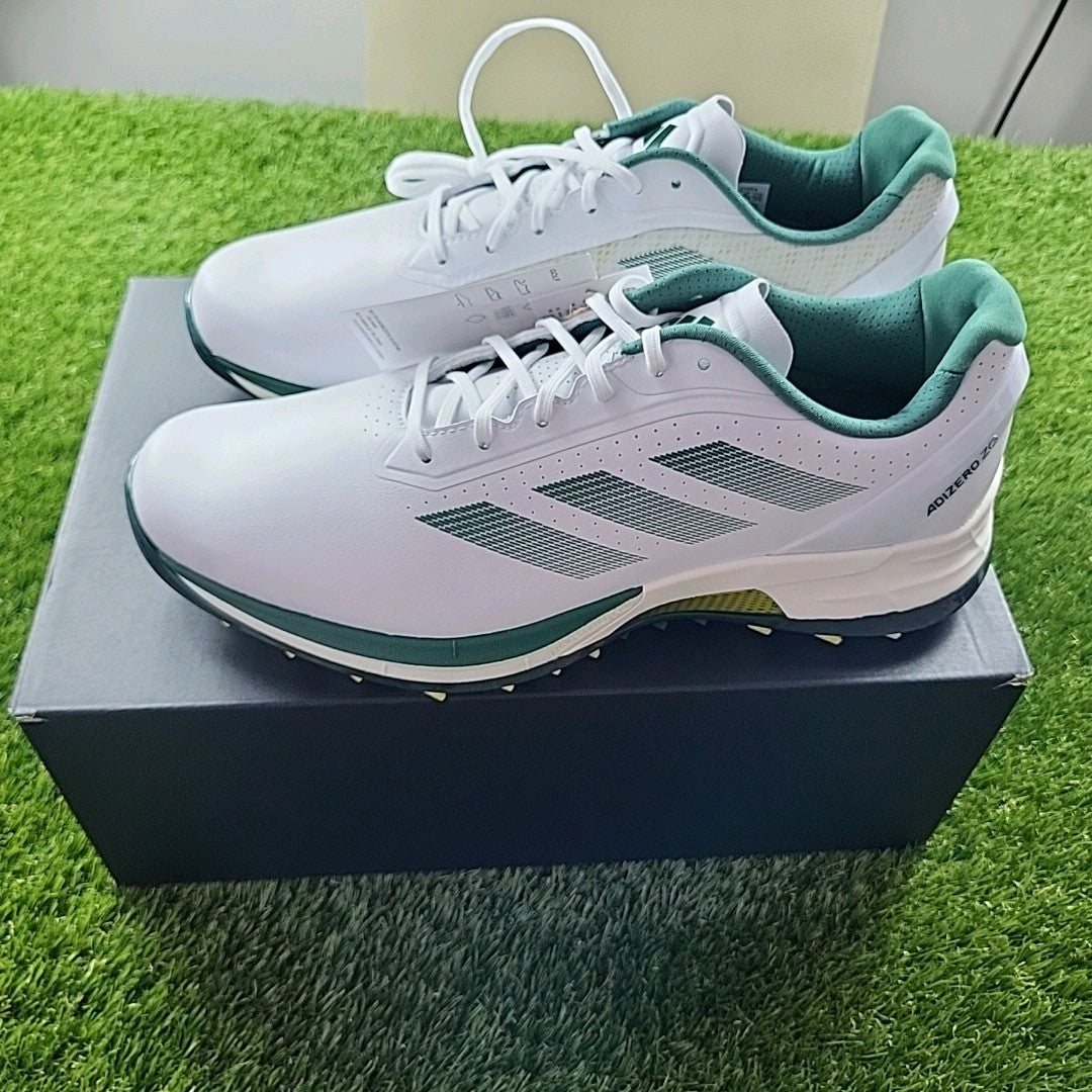 Adidas Adizero ZG Golf Shoes White/Green/Yellow UK 8 *BRAND NEW*
