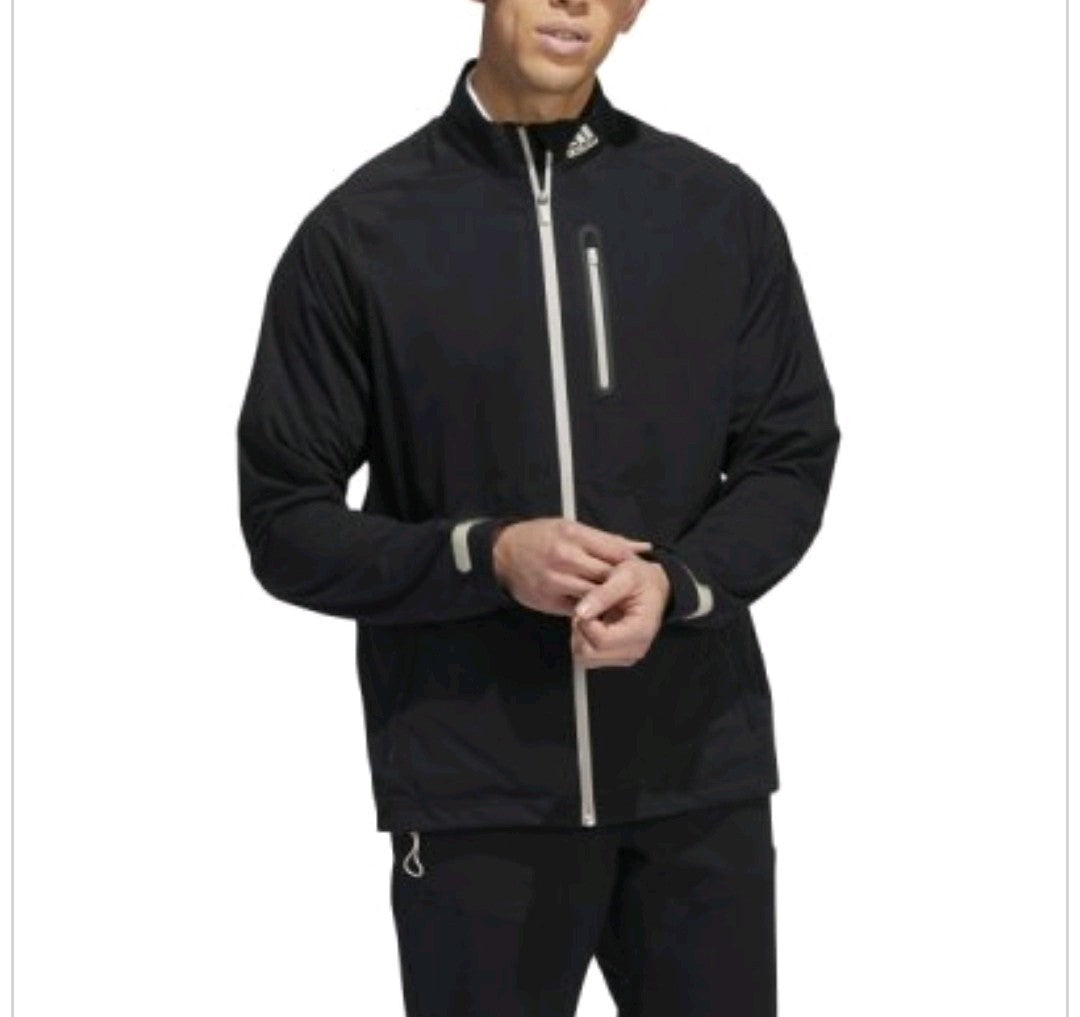 Adidas Rain.RDY Full Zip Waterproof Golf Jacket Black HN4128 Size M *BRAND NEW*