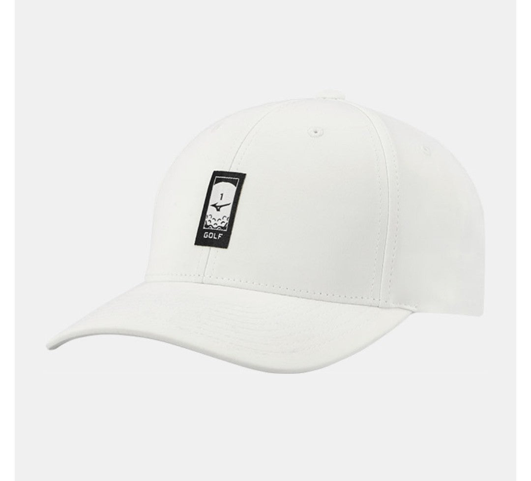 Mizuno Fresh Marble Adjustable Golf Cap White/Black + FREE Mizuno Comp Glove