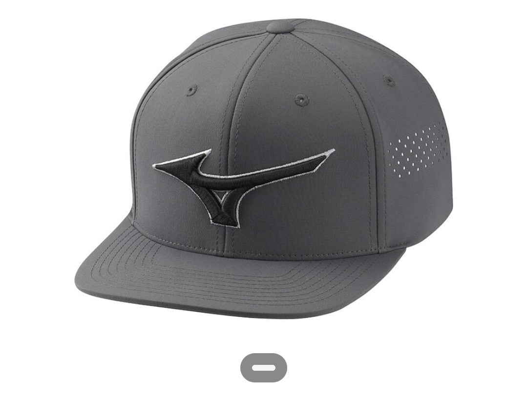 Mizuno Tour Flat Snapback Golf Cap Dark Charcoal + FREE Mizuno Comp Glove