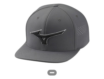 Mizuno Tour Flat Snapback Golf Cap Dark Charcoal + FREE Mizuno Comp Glove