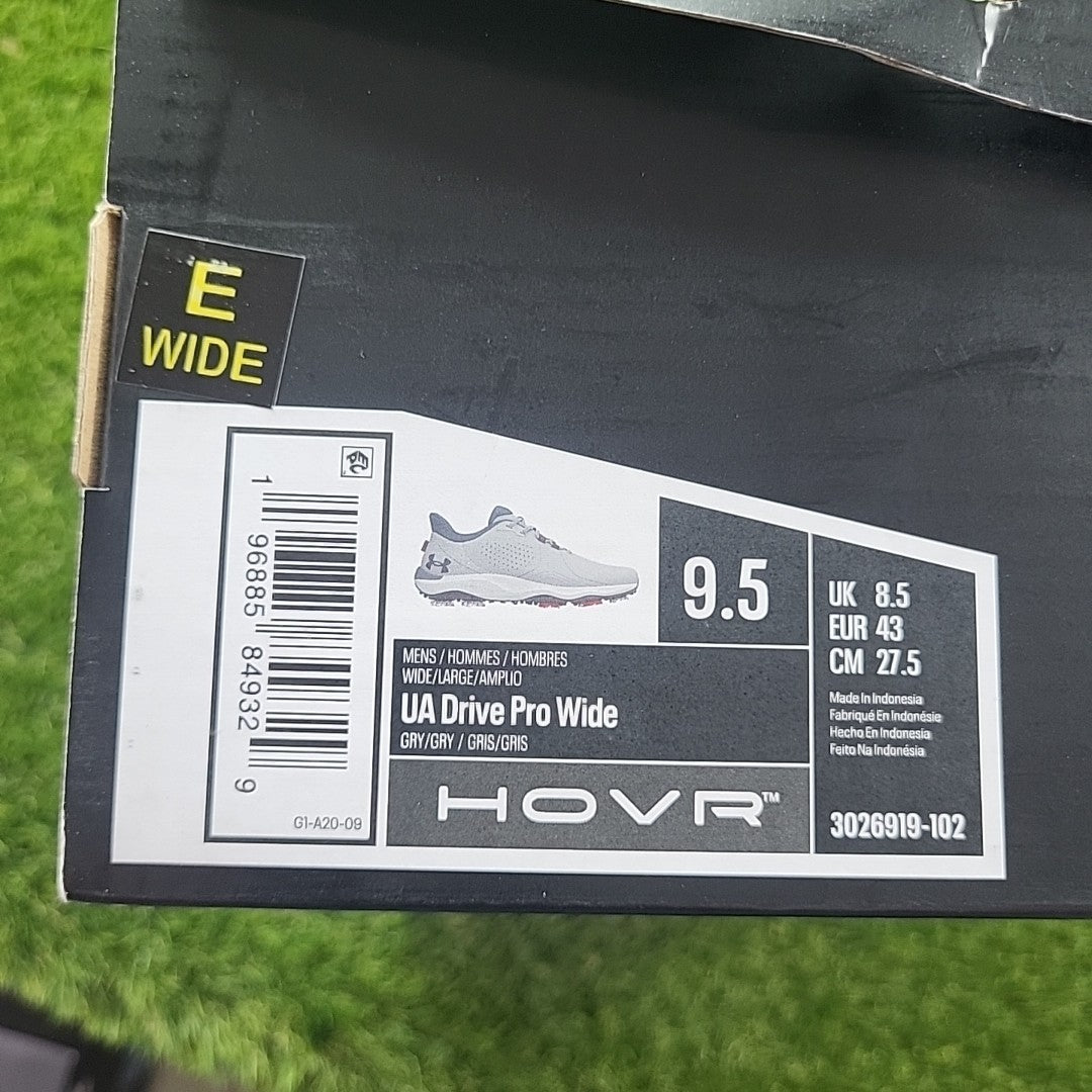 Under Armour Drive Pro Wide Golf Shoes Grey/Grey UK 8.5 *BRAND NEW*