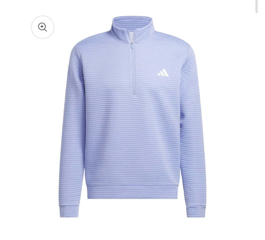 adidas DWR Textured 1/4 Zip Jumper IL0562 Blue Spark/White Size S *BRAND NEW*