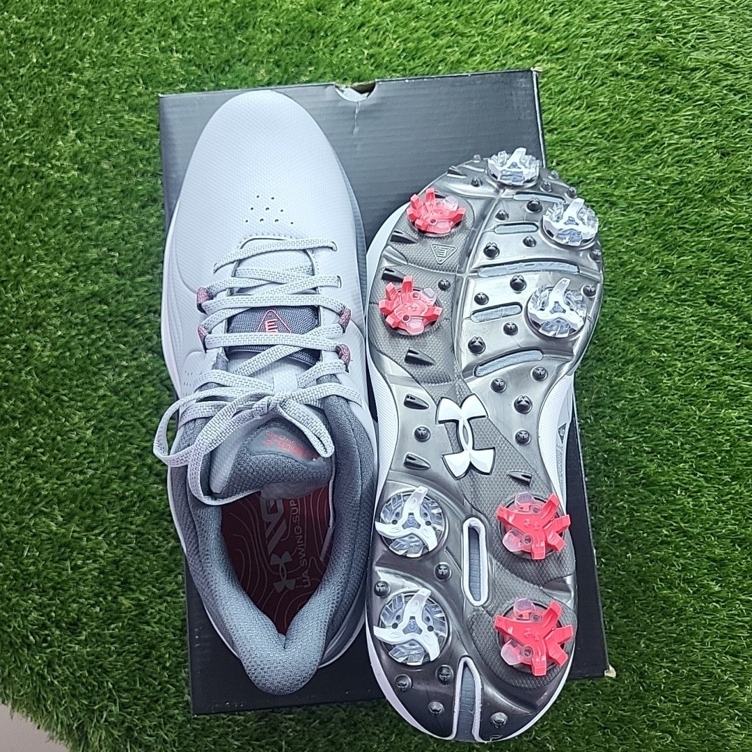 Under Armour Drive Pro Wide Golf Shoes Grey/Grey UK 8 *BRAND NEW*