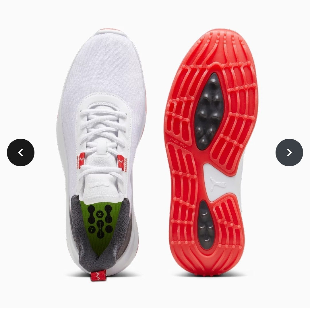 Puma Fusion Crush Sport Golf Shoes White/Coal/Red UK 8.5 *BRAND NEW*
