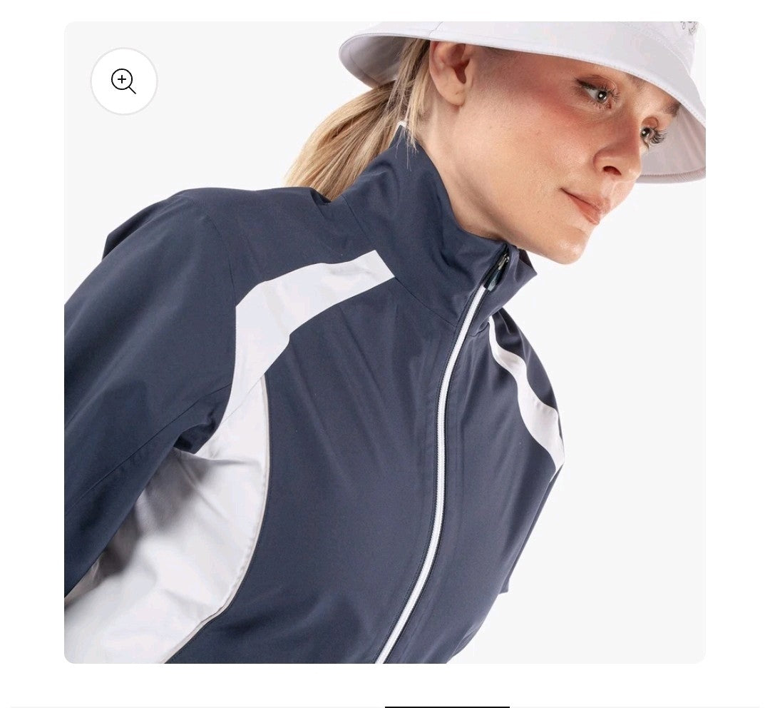 Galvin Green Amy Ladies Waterproof Golf Jacket Navy/White Size L *BRAND NEW*
