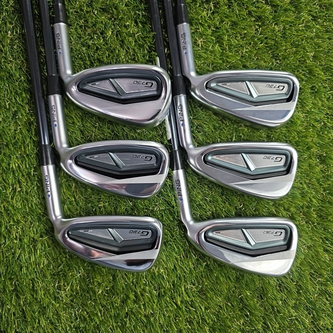 Ping G730 Iron Set 5-PW Blue Dot Recoil Dart F3 Regular Flex Graphite Shafts