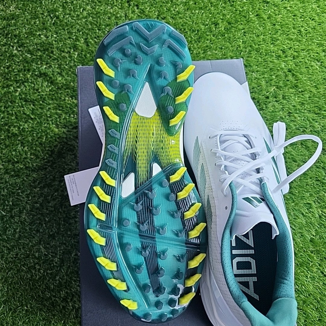 Adidas Adizero ZG Golf Shoes White/Green/Yellow UK 8 *BRAND NEW*