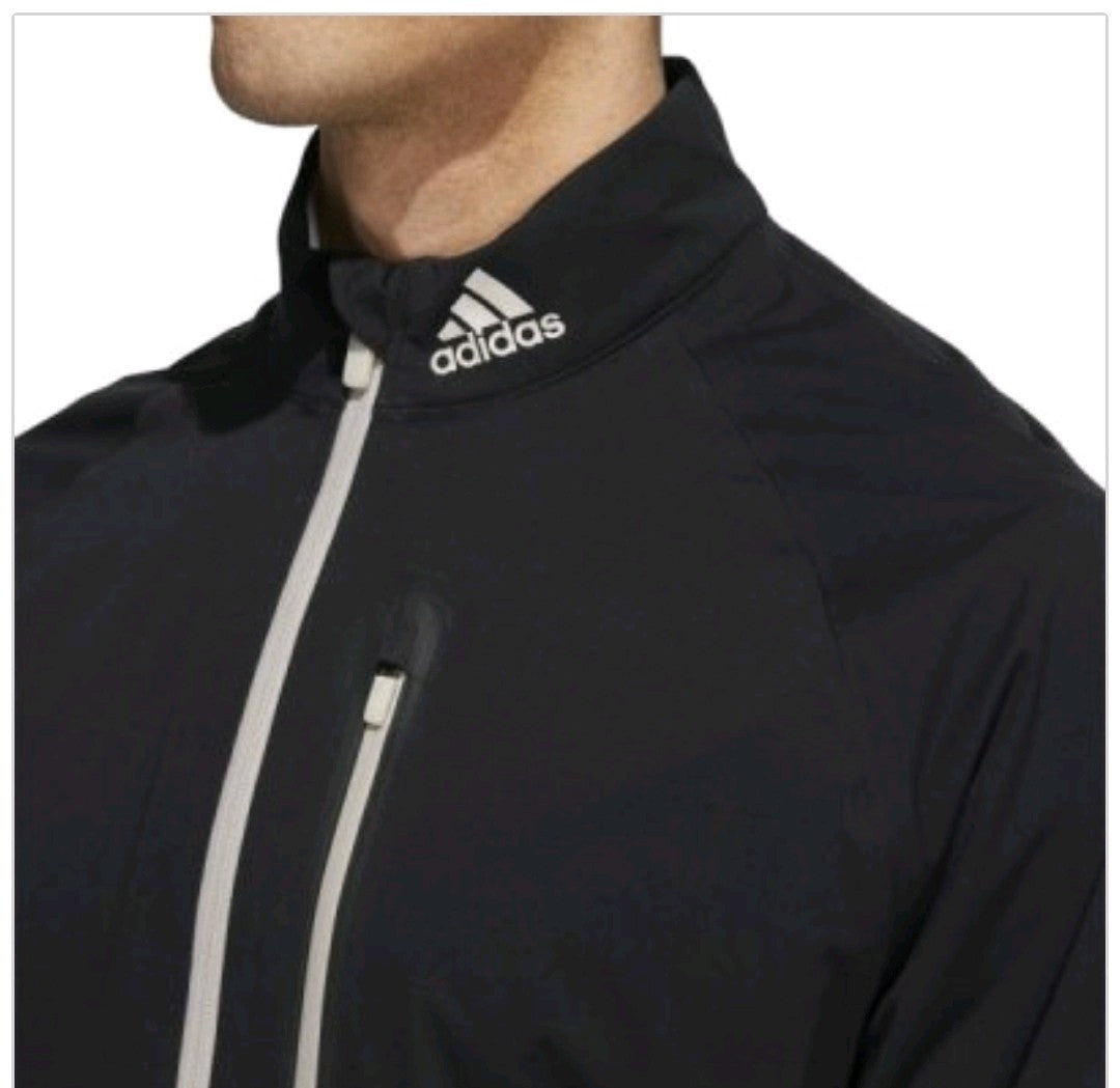 Adidas Rain.RDY Full Zip Waterproof Golf Jacket Black HN4128 Size M *BRAND NEW*