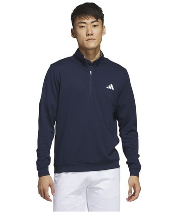 adidas Mens Elevated 1/4 Zip Pullover Golf Top UK SMALL - Collegiate Navy IB6114
