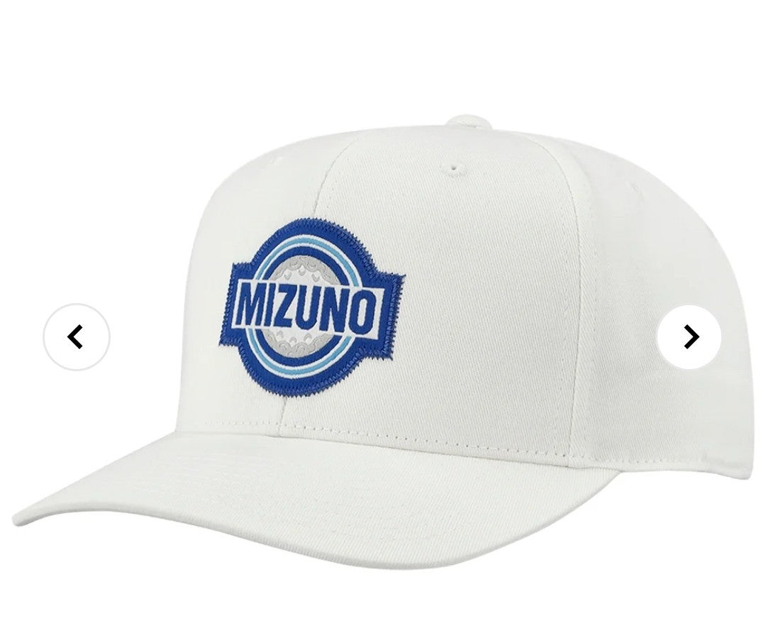 Mizuno Patch Snapback Cap Adjustable White/Blue + FREE Mizuno Comp Glove