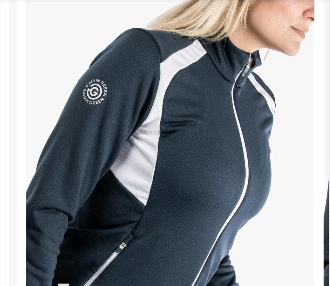 Galvin Green Destiny Insula Ladies Golf Mid Layer Navy/White Size L *BRAND NEW*
