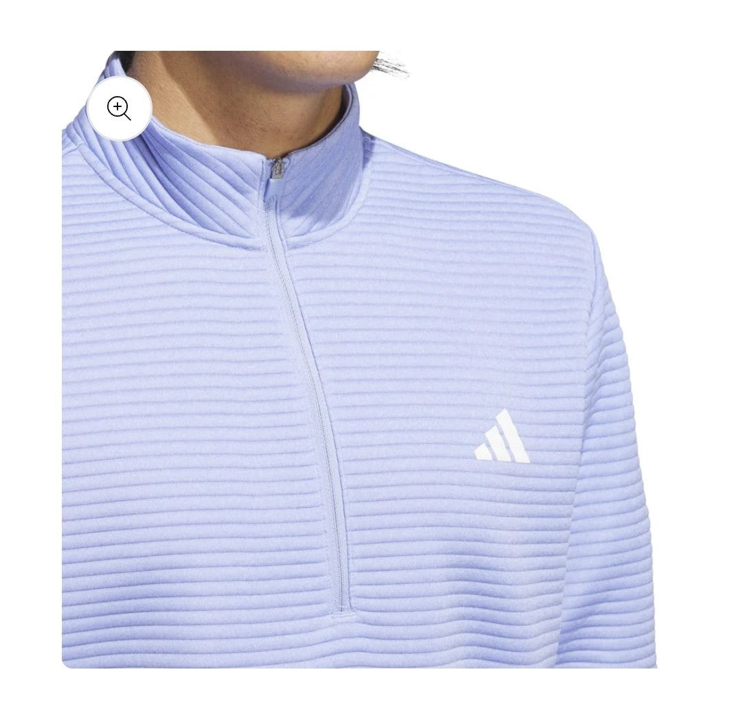 adidas DWR Textured 1/4 Zip Jumper IL0562 Blue Spark/White Size S *BRAND NEW*