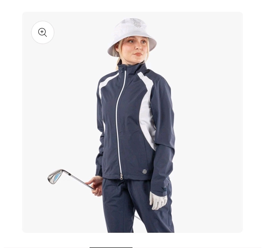 Galvin Green Amy Ladies Waterproof Golf Jacket Navy/White Size L *BRAND NEW*