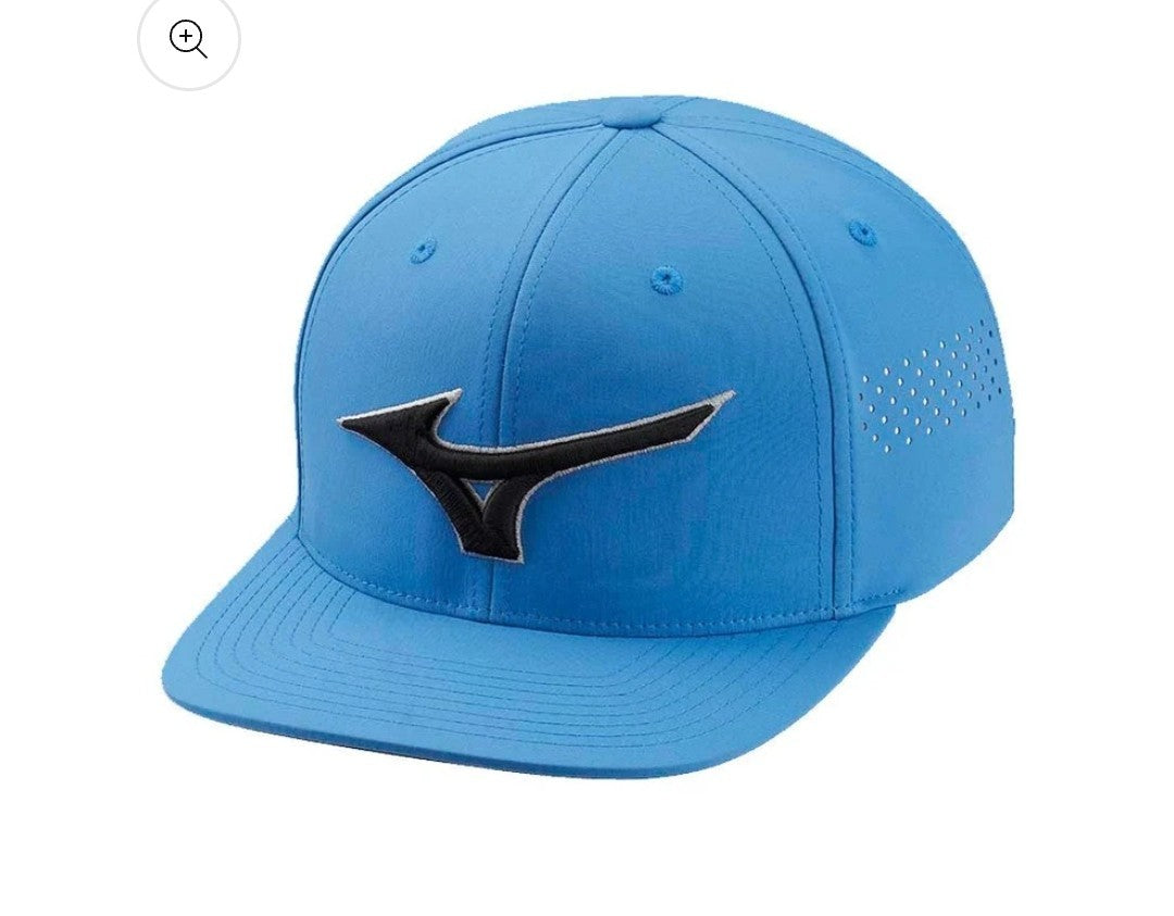 Mizuno Tour Flat Snapback Golf Cap California Blue + FREE Mizuno Comp Glove