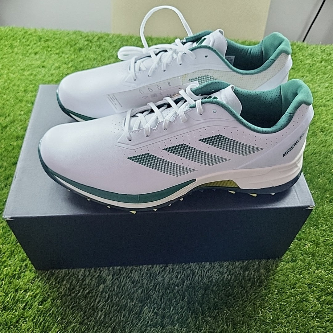 Adidas Adizero ZG Golf Shoes White/Green/Yellow UK 8.5 *BRAND NEW*
