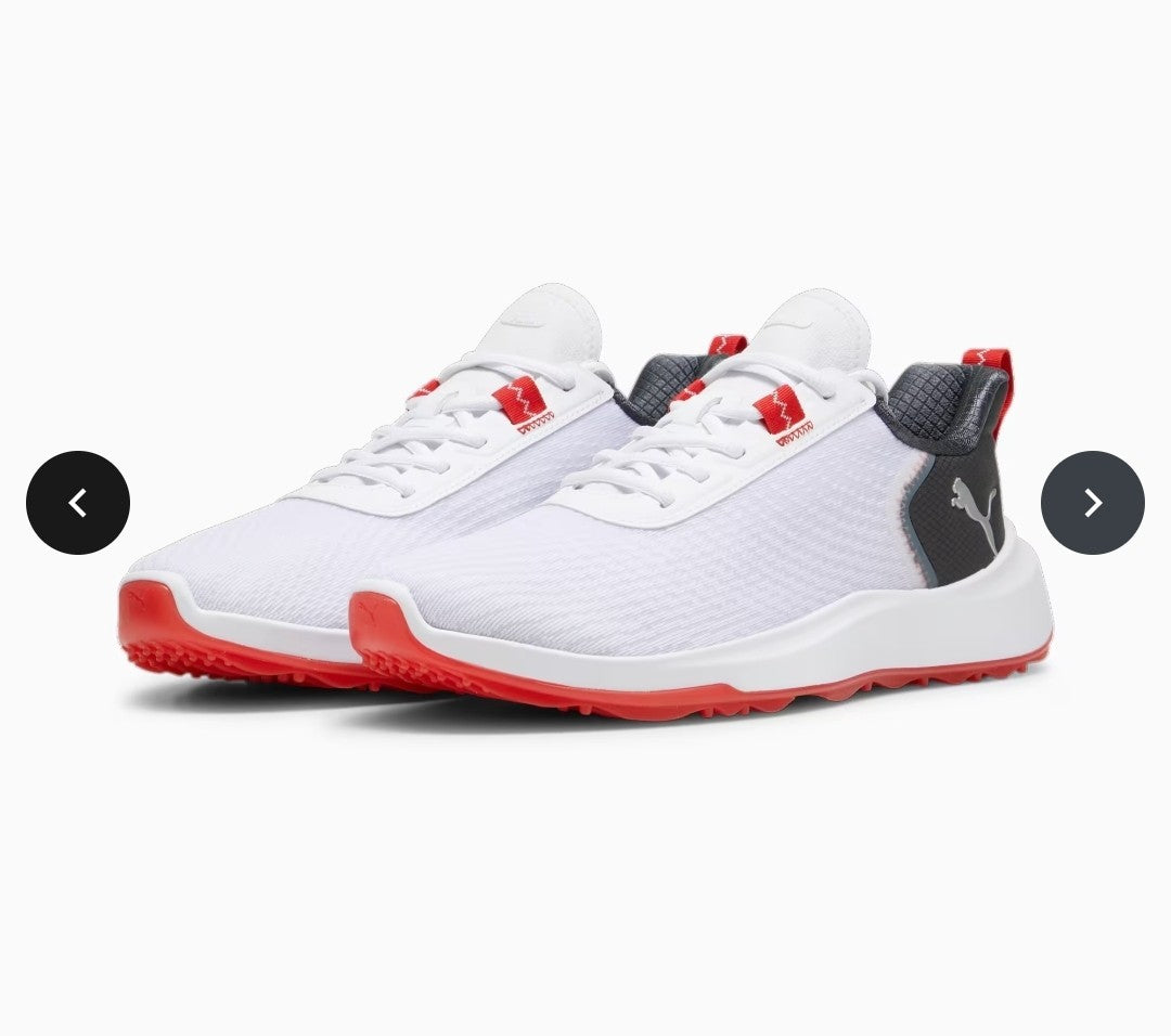 Puma Fusion Crush Sport Golf Shoes White/Coal/Red UK 8.5 *BRAND NEW*