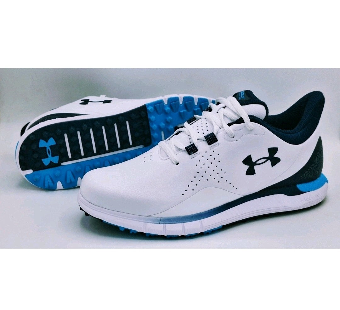 Under Armour Drive Fade SL White/Blue Golf Shoes Size UK 8 *BRAND NEW*