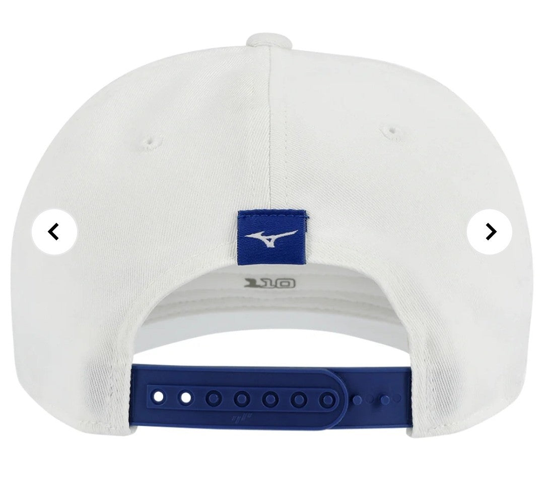 Mizuno Patch Snapback Cap Adjustable White/Blue + FREE Mizuno Comp Glove