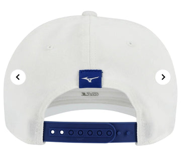 Mizuno Patch Snapback Cap Adjustable White/Blue + FREE Mizuno Comp Glove