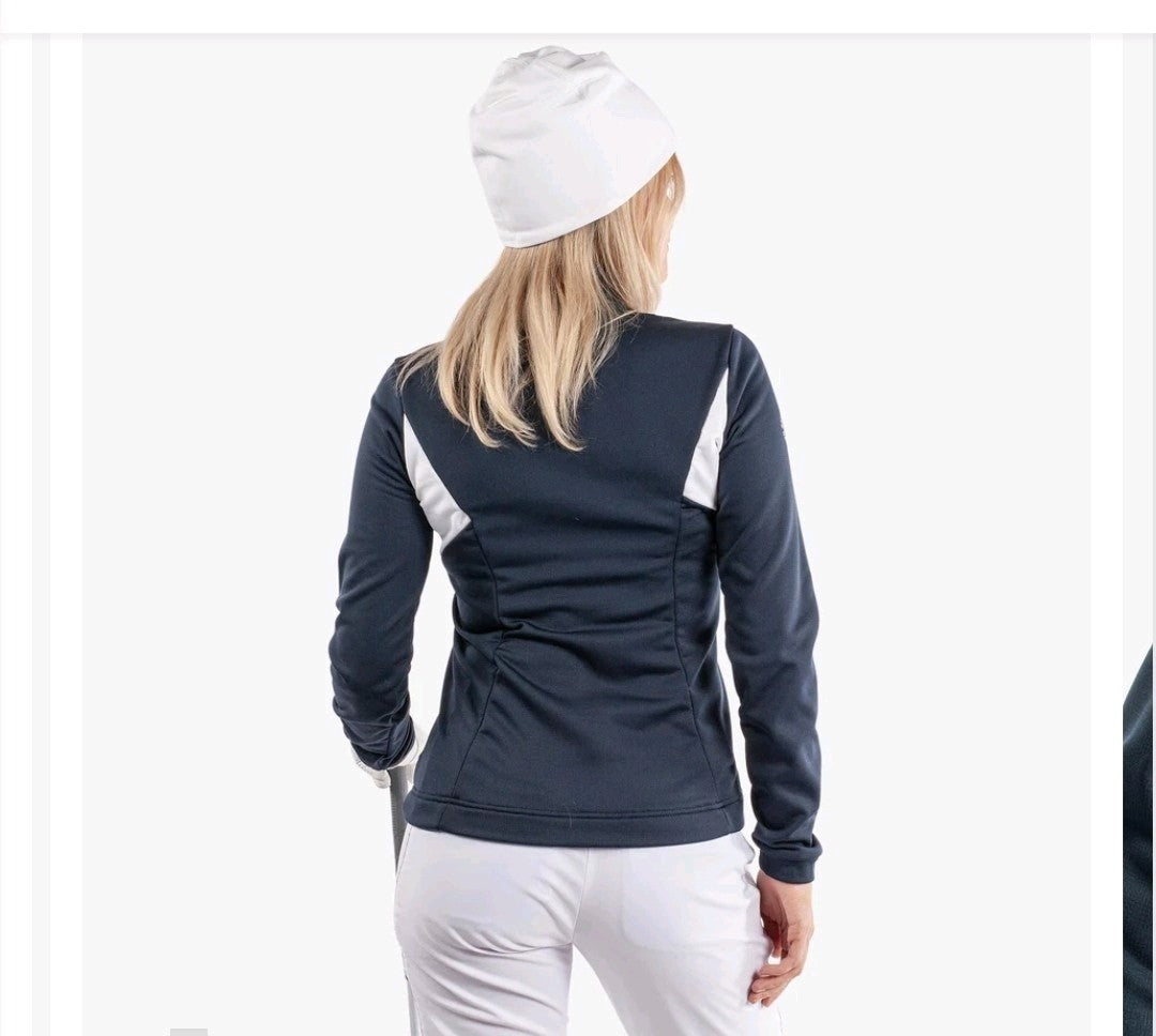 Galvin Green Destiny Insula Ladies Golf Mid Layer Navy/White Size L *BRAND NEW*