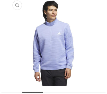 adidas DWR Textured 1/4 Zip Jumper IL0562 Blue Spark/White Size S *BRAND NEW*