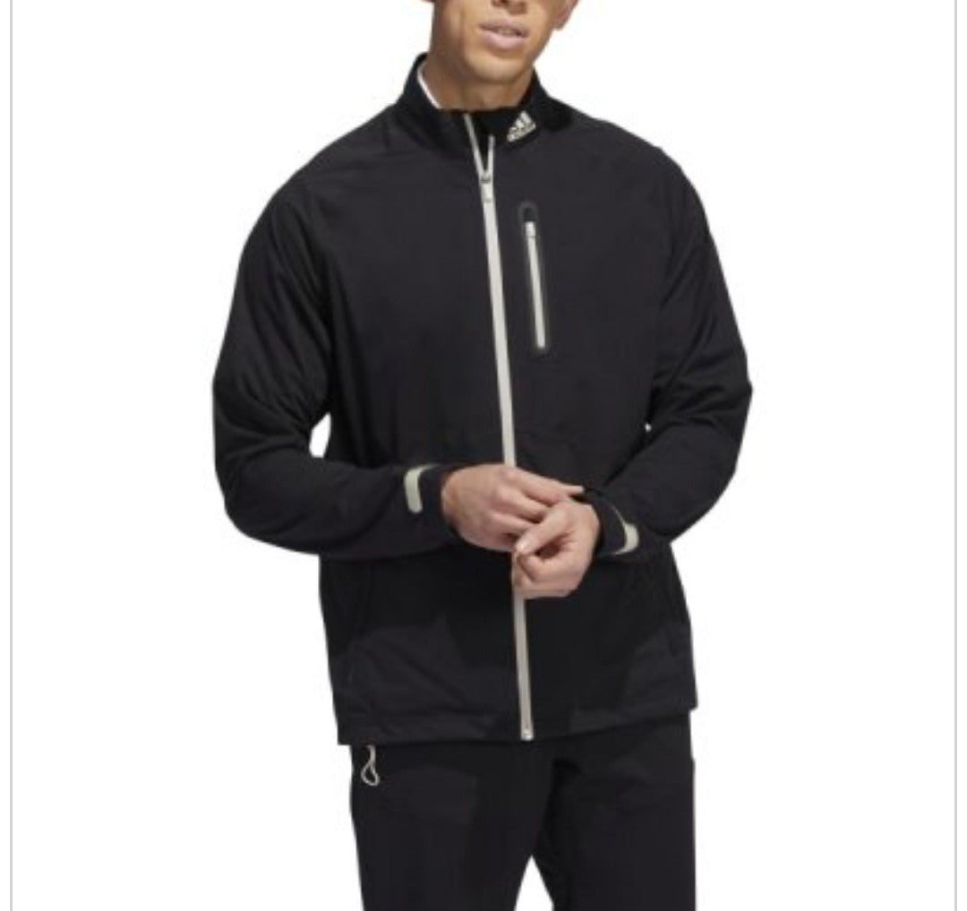 Adidas Rain.RDY Full Zip Waterproof Golf Jacket Black HN4128 Size S *BRAND NEW*