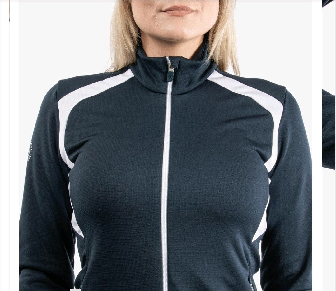 Galvin Green Destiny Insula Ladies Golf Mid Layer Navy/White Size L *BRAND NEW*
