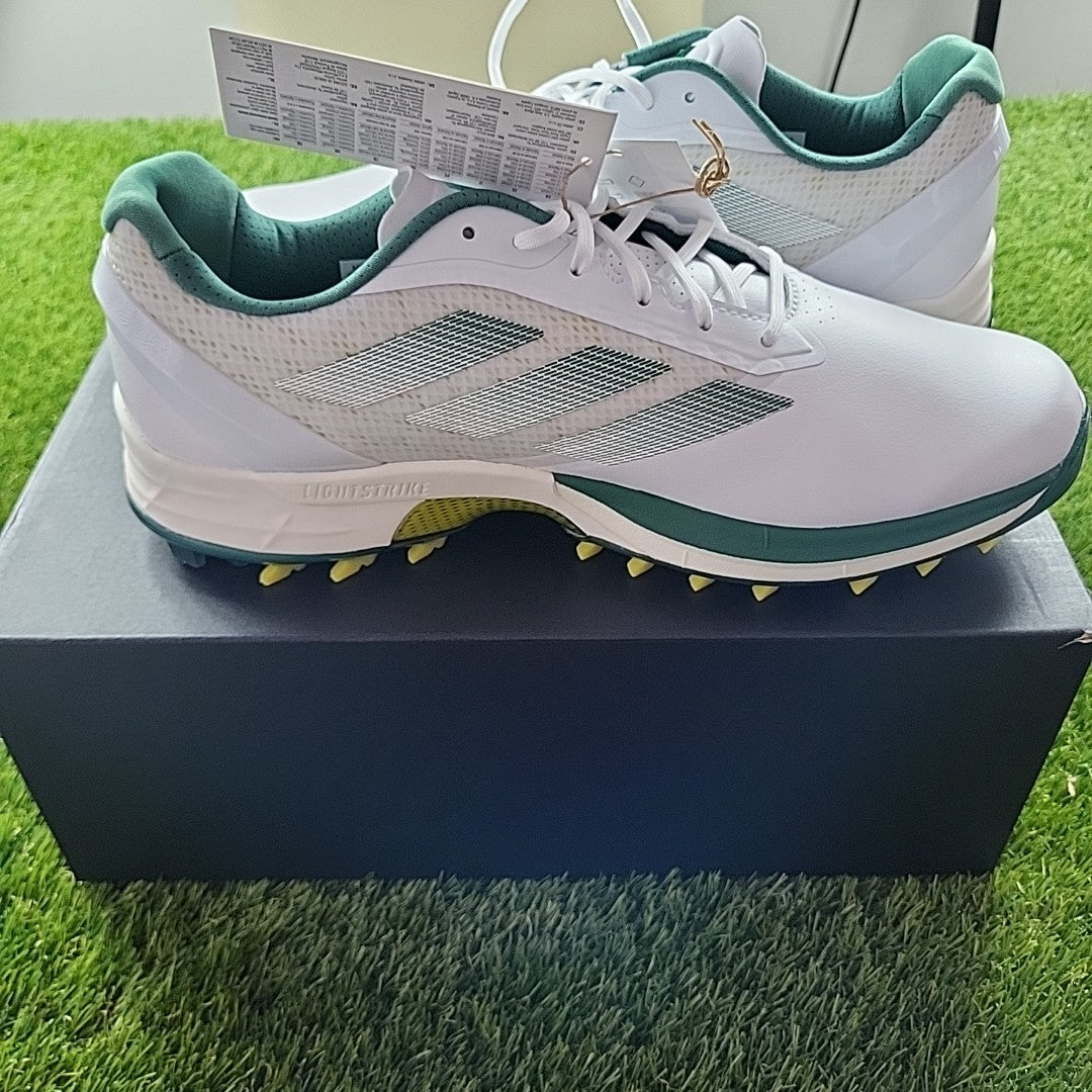 Adidas Adizero ZG Golf Shoes White/Green/Yellow UK 8.5 *BRAND NEW*