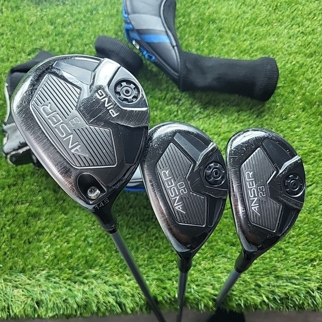 Ping Anser Wood Set 3 Wood, 3 & 4 Hybrids Regular Flex Shafts *LEFT HANDED*